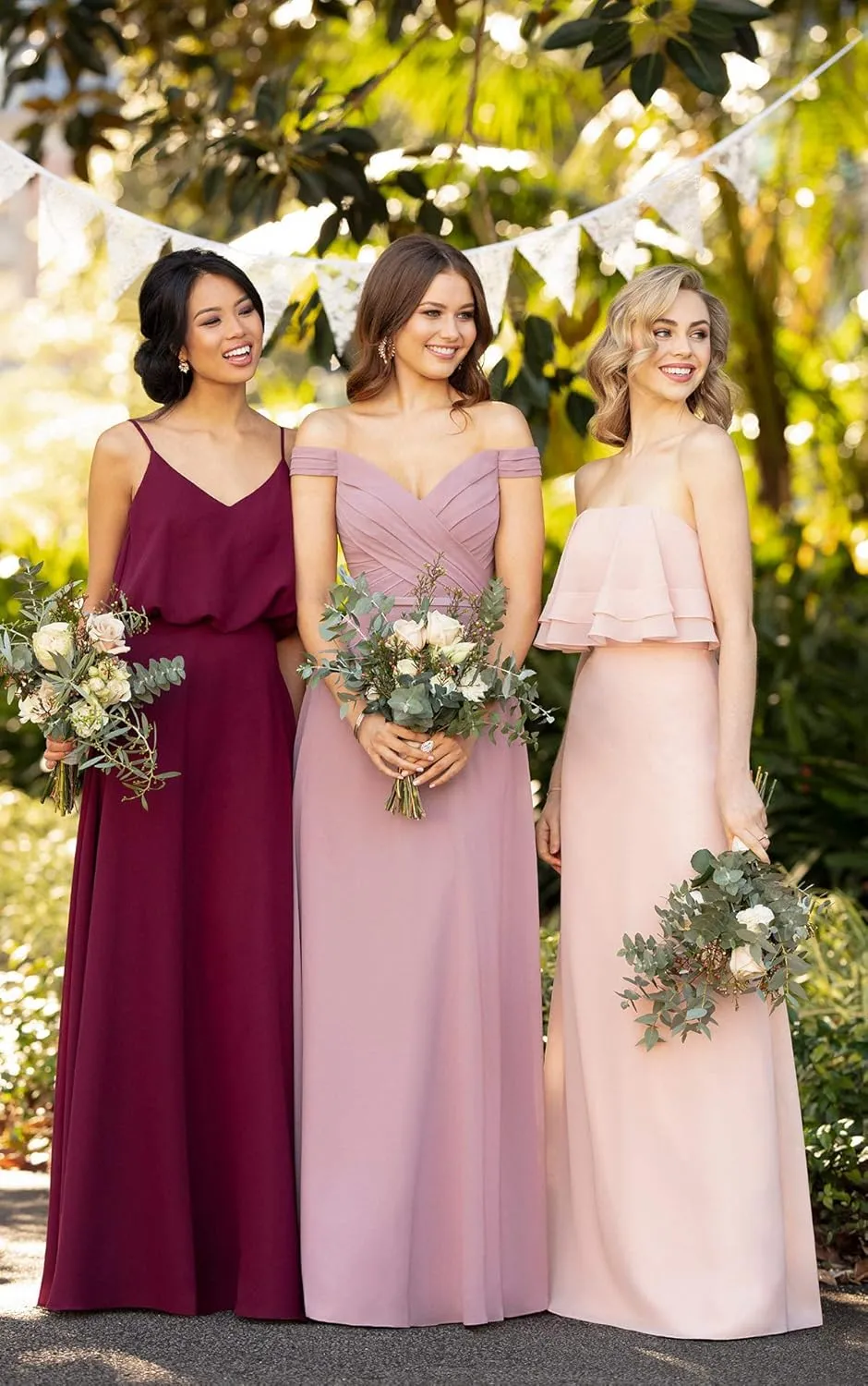 Fanciest Women's Off Shoulder Bridesmaid Dresses Long Chiffon Formal Wedding Prom Evening Gown