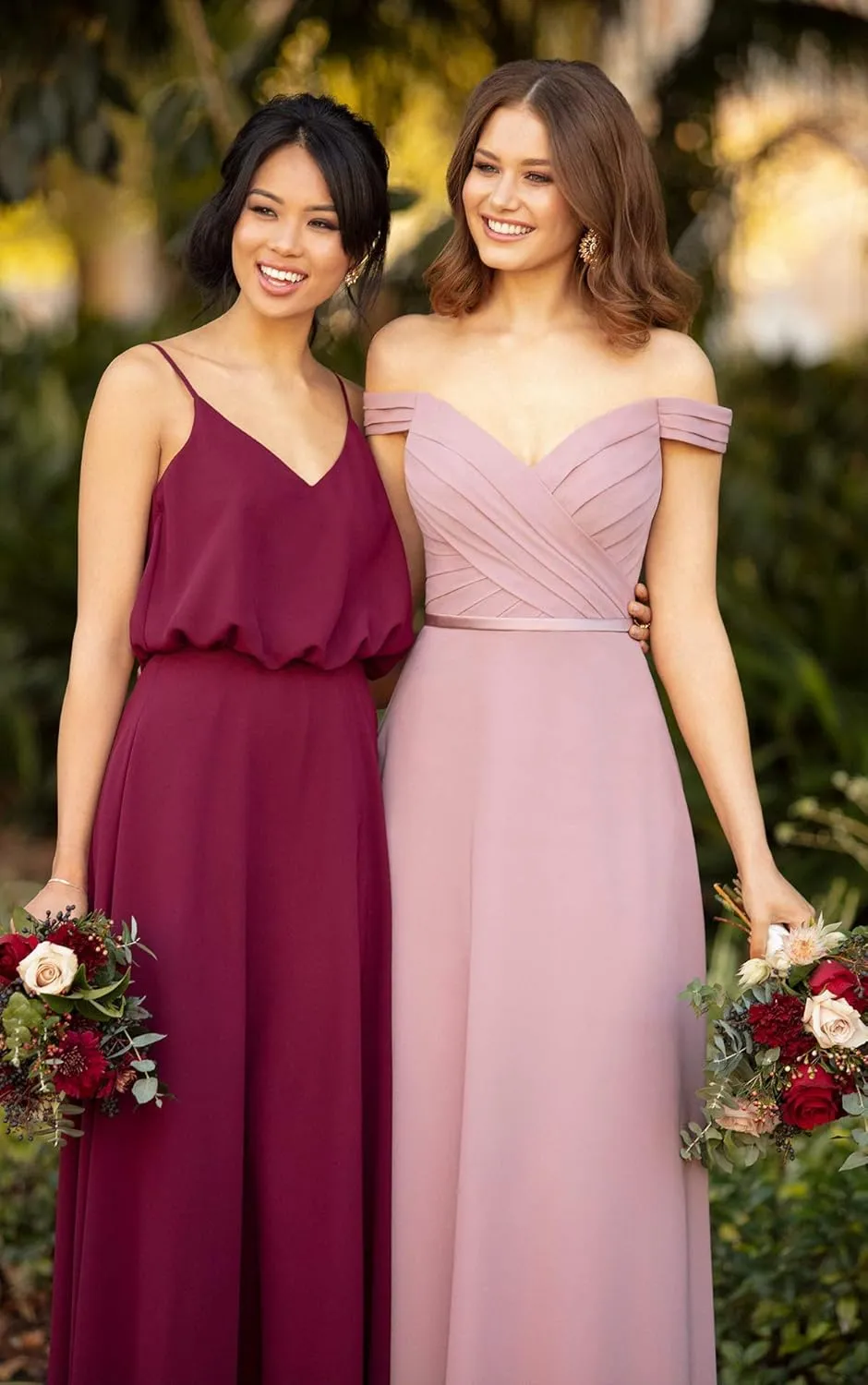 Fanciest Women's Off Shoulder Bridesmaid Dresses Long Chiffon Formal Wedding Prom Evening Gown
