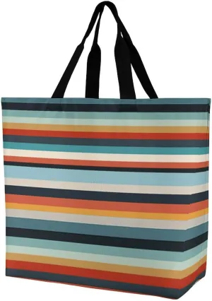 Fashion Striped Tote Bag for Women Reusable Eco-friendly Shopping Bags Large Capacity Shoulder Bag