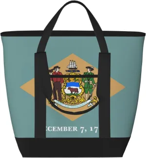 Flag of Delaware Women's tote bags and reusable women's beach bags are suitable for travel insulation and cooling bags.