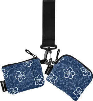 Flower Pattern Wristlet Keychain Wallets for Women Portable Small Coin Purse