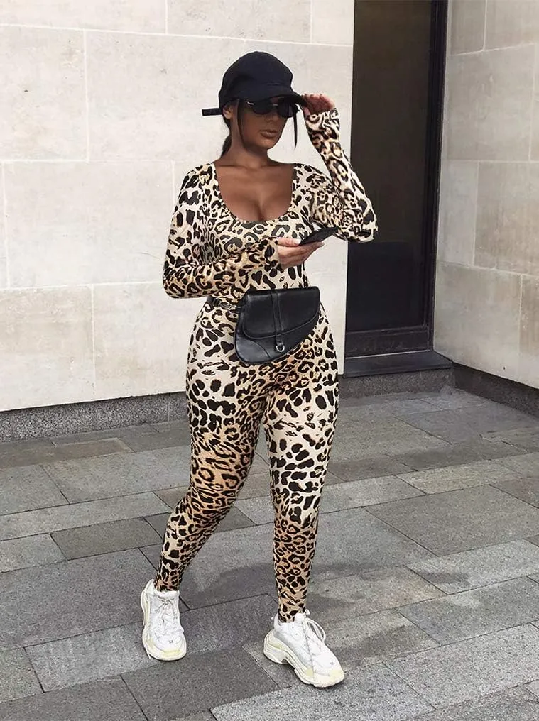 GOKATOSAU Women's Sexy Long Sleeve Bodycon Solid Outfits Club Rompers Jumpsuits