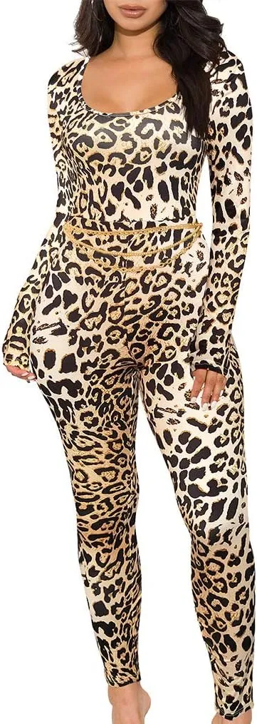 GOKATOSAU Women's Sexy Long Sleeve Bodycon Solid Outfits Club Rompers Jumpsuits