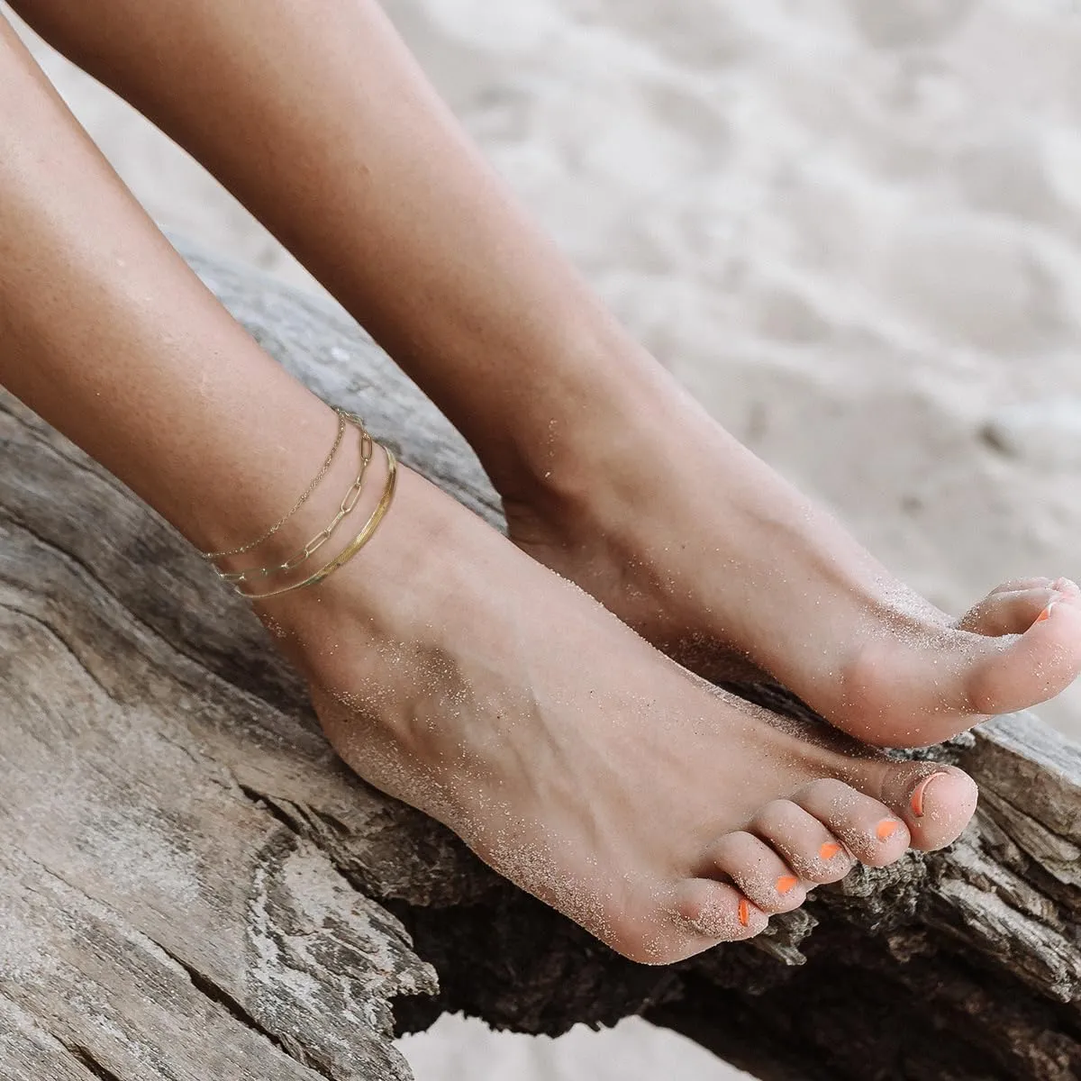 Gold Color Anklet for Women, Stackable Stainless Steel Anklets for Women Waterproof Chain Link Anklet Jewelry Gift
