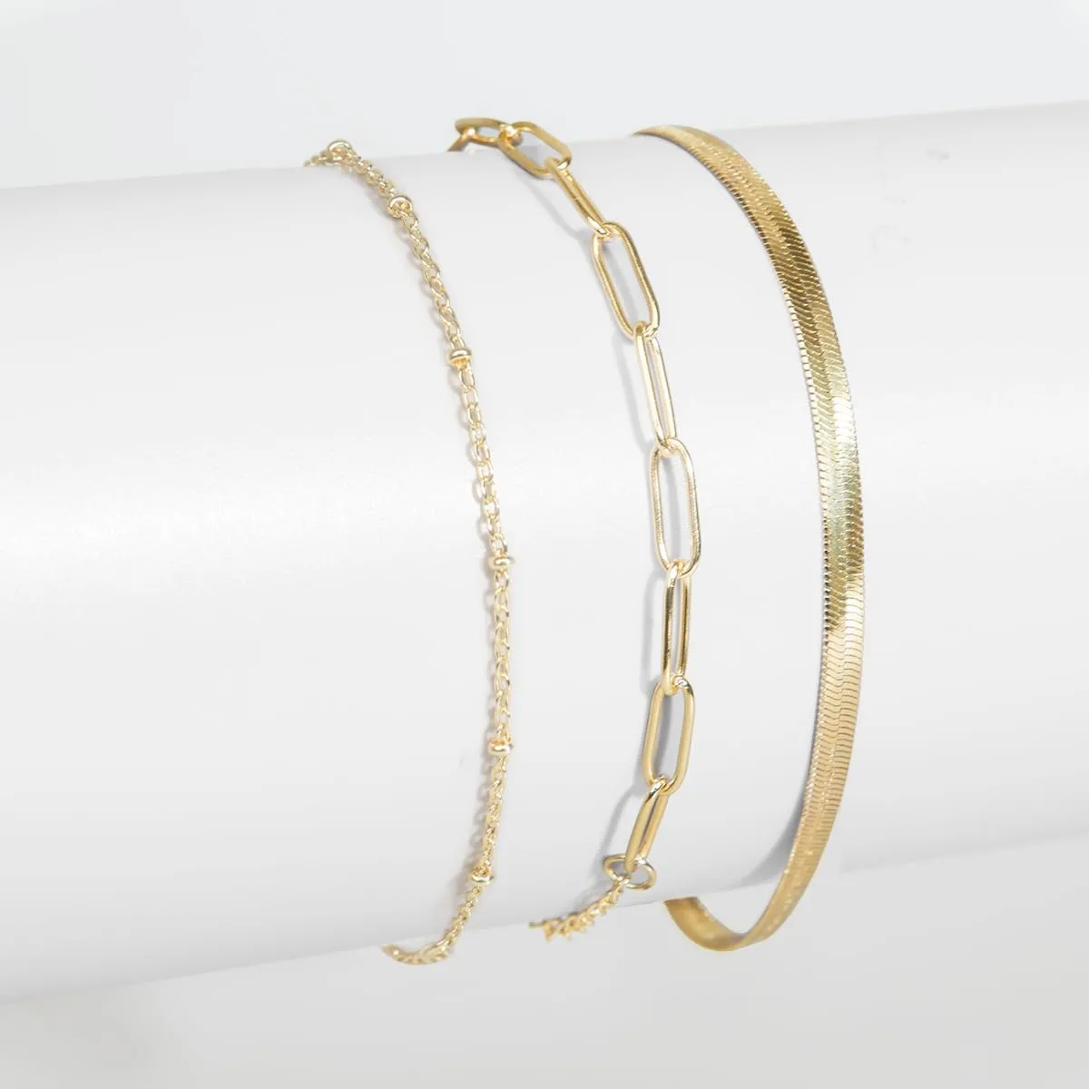 Gold Color Anklet for Women, Stackable Stainless Steel Anklets for Women Waterproof Chain Link Anklet Jewelry Gift