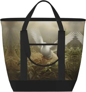Grass and dove Women's tote bags and reusable women's beach bags are suitable for travel insulation and cooling bags.