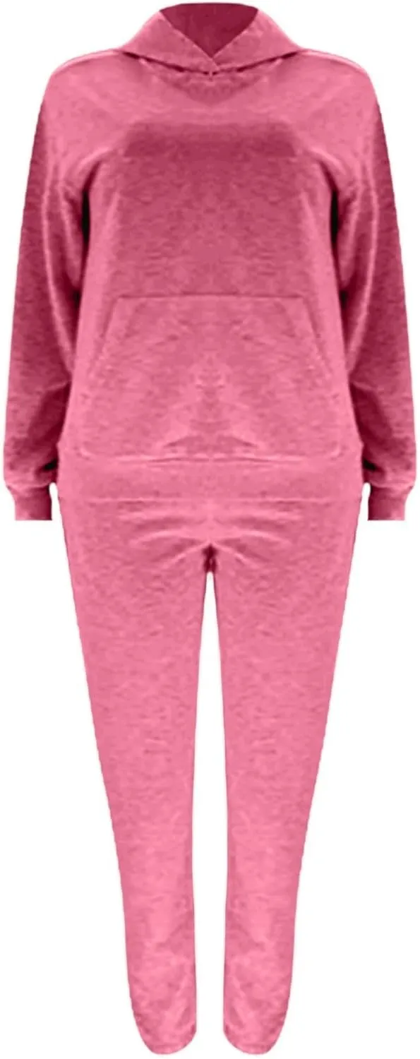 Gumipy Two Piece Sets for Women Plus Size Fleece Lounge Sets Oversized Sweatshirt Hoodie Baggy Sweatpants Spring Sweatsuits