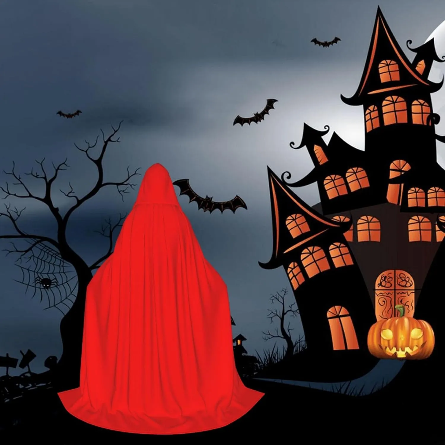 Halloween Cape For Teenagers, Hooded Cloak Long Cape Costume Cloak For Party Or Cosplay