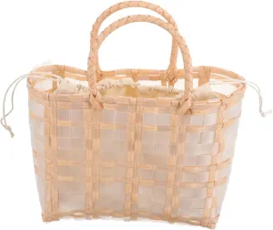 Hand Woven Transparent Tote Bag Bag with Inner Pocket for Shopping Groceries and Casual Outings Summer Accessory