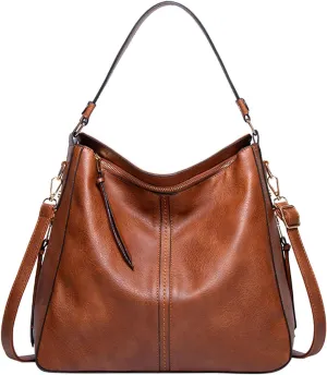 Handbags For Women Large Designer Ladies Bag Bucket Purse Faux Leather Purse Names Bags (Brown, One Size)
