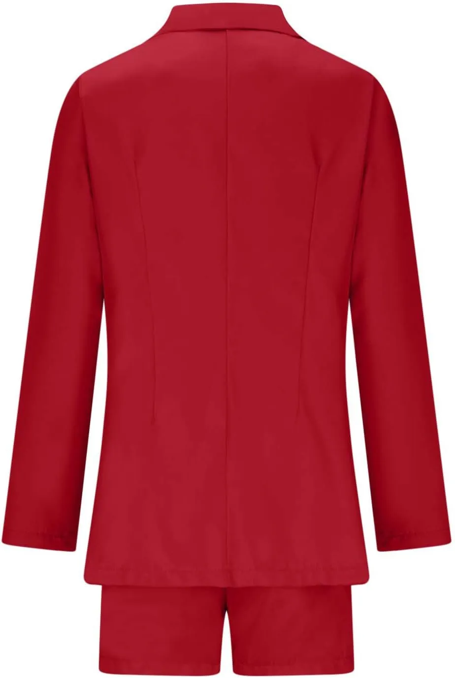 hlysgo 2 Piece Outfits for Women Long Sleeve Solid Open Front Blazer Shorts with Belt Business Casual Elegant Suit Sets