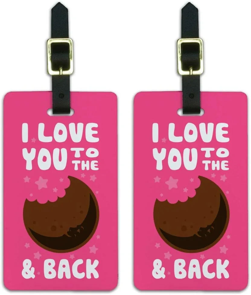 I Love You to The MoonPie and Back Luggage ID Tags Carry-On Cards - Set of 2