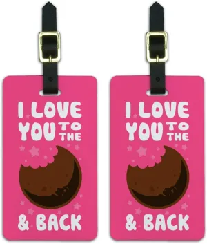 I Love You to The MoonPie and Back Luggage ID Tags Carry-On Cards - Set of 2