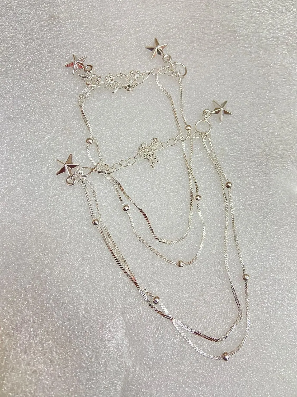 Indian Bollywood Wedding Anklets For Women Crystal Rhinestone Faux Wedding Bridal Payal Foot Jewelry Anklet For Women - Tara Amba Anklet, 10 Inches, White