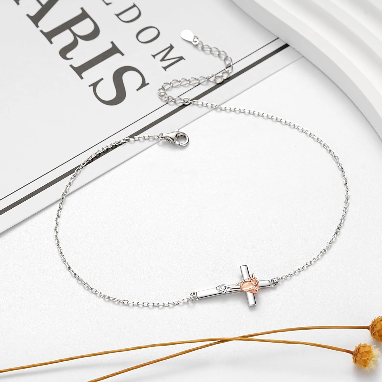 Infinity Ankle Bracelets for Women Sterling Silver Love Heart/Rose Flower/Sunflower Anklets -Summer Beach Ankle Chain Jewelry Gifts for Mom Women Wife Girlfriend