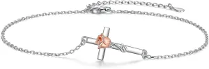 Infinity Ankle Bracelets for Women Sterling Silver Love Heart/Rose Flower/Sunflower Anklets -Summer Beach Ankle Chain Jewelry Gifts for Mom Women Wife Girlfriend