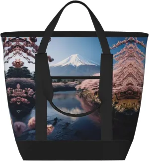 Japan Mount Fuji Landscape Women's tote bags and reusable women's beach bags are suitable for travel insulation and cooling bags.