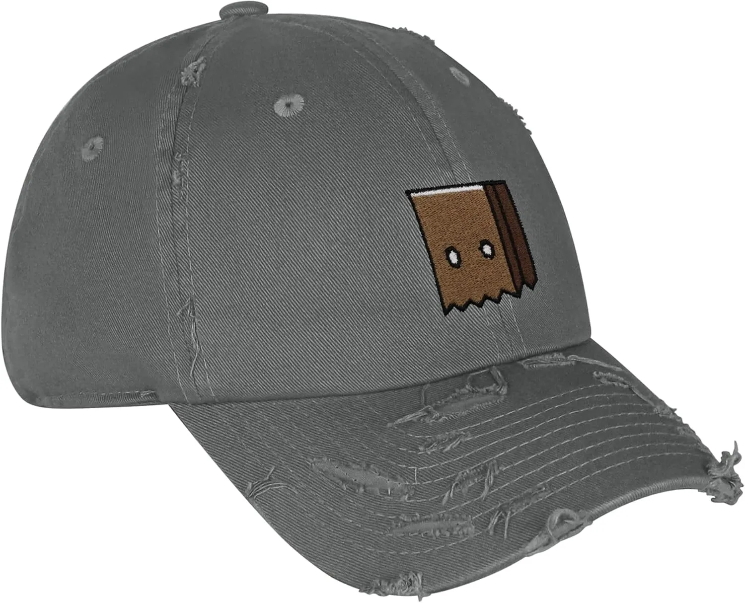 JPAK Paper Bag Mask Vintage Dad Hat Frayed Embroidered Cap Funny