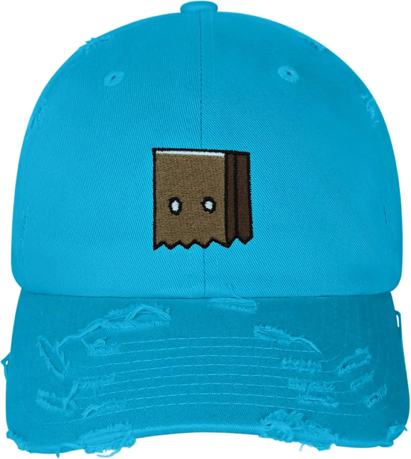 JPAK Paper Bag Mask Vintage Dad Hat Frayed Embroidered Cap Funny