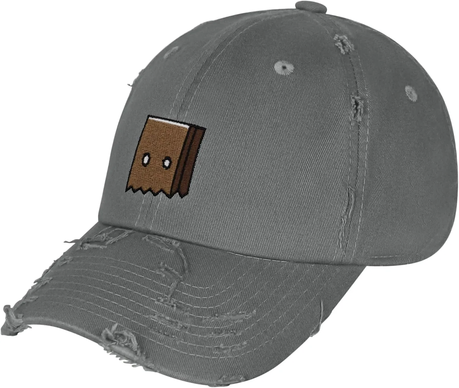 JPAK Paper Bag Mask Vintage Dad Hat Frayed Embroidered Cap Funny