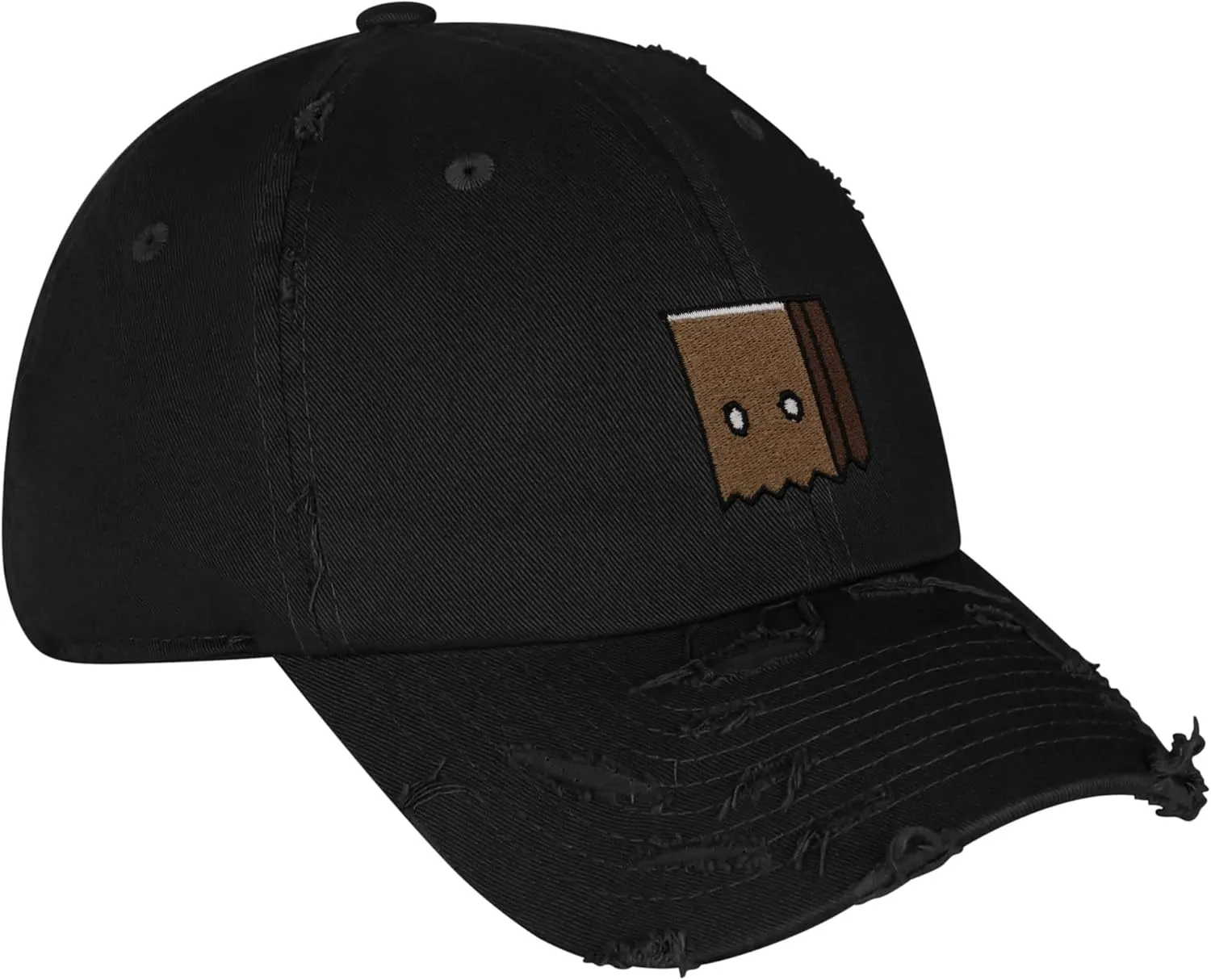 JPAK Paper Bag Mask Vintage Dad Hat Frayed Embroidered Cap Funny