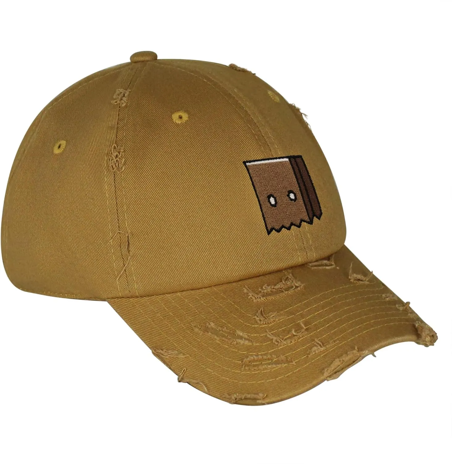 JPAK Paper Bag Mask Vintage Dad Hat Frayed Embroidered Cap Funny