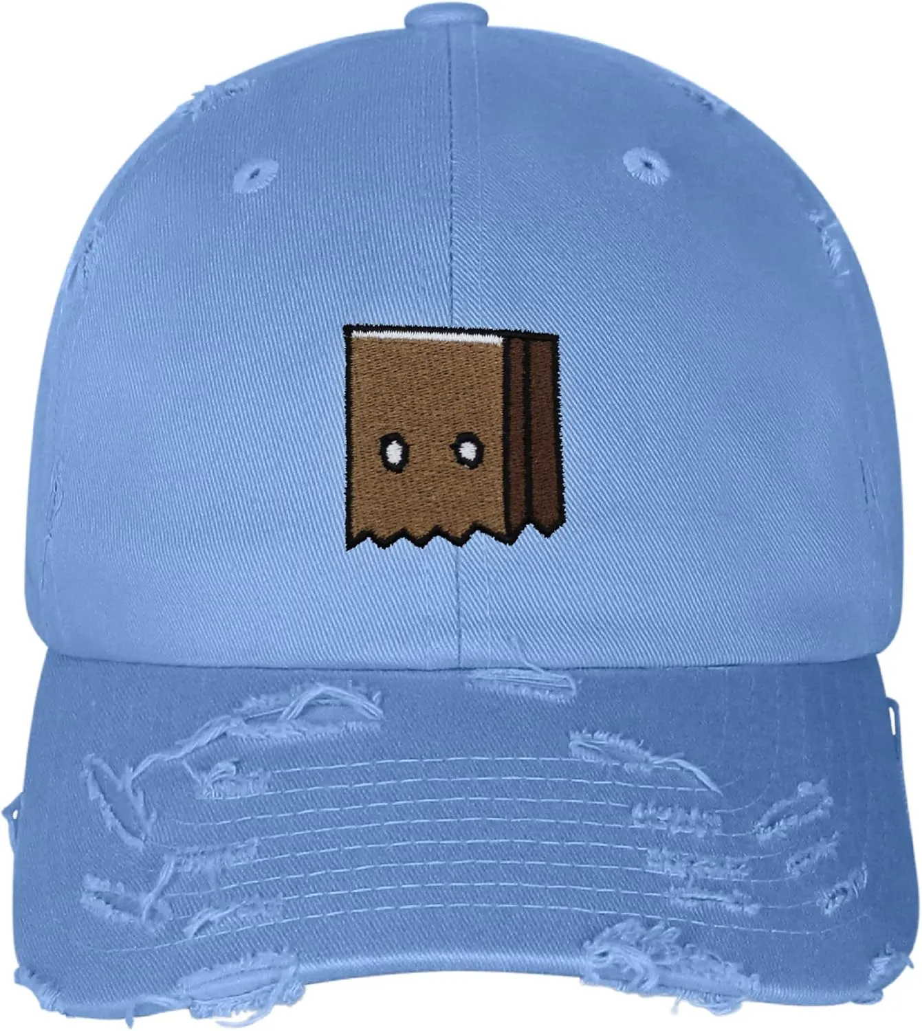 JPAK Paper Bag Mask Vintage Dad Hat Frayed Embroidered Cap Funny