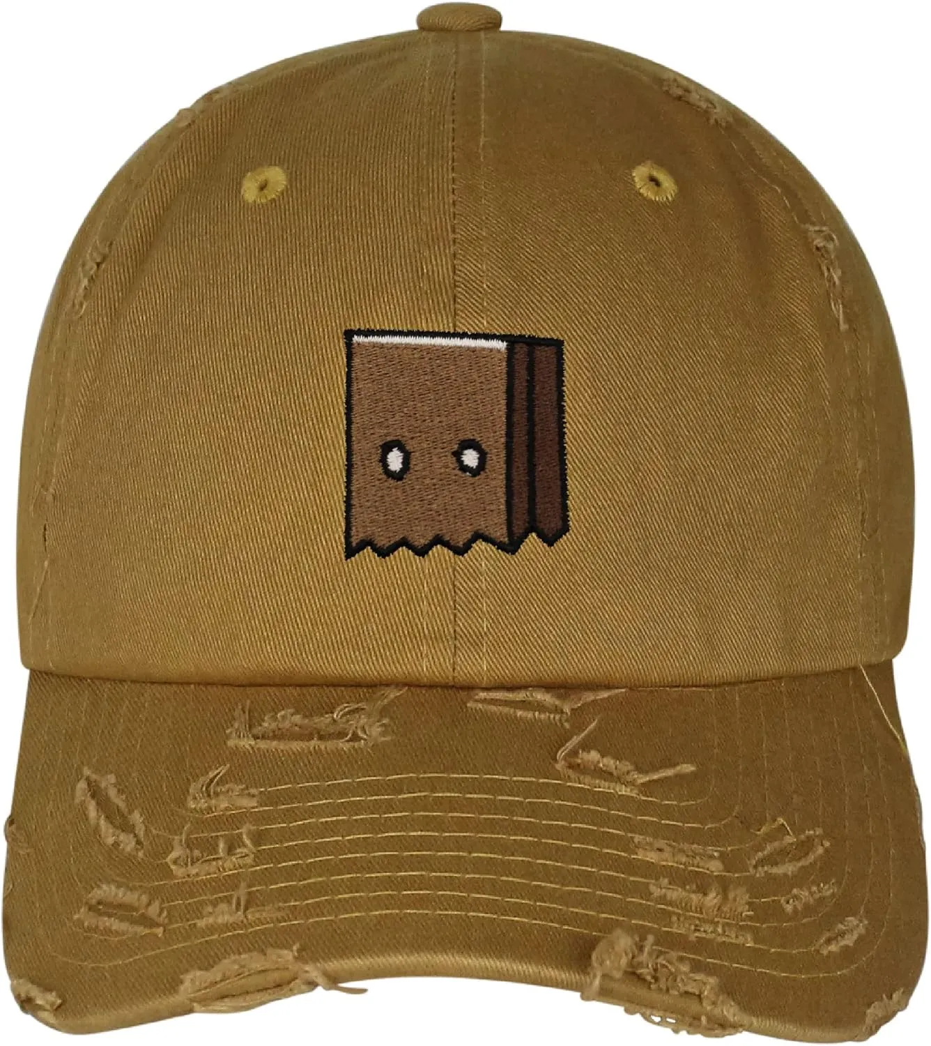 JPAK Paper Bag Mask Vintage Dad Hat Frayed Embroidered Cap Funny