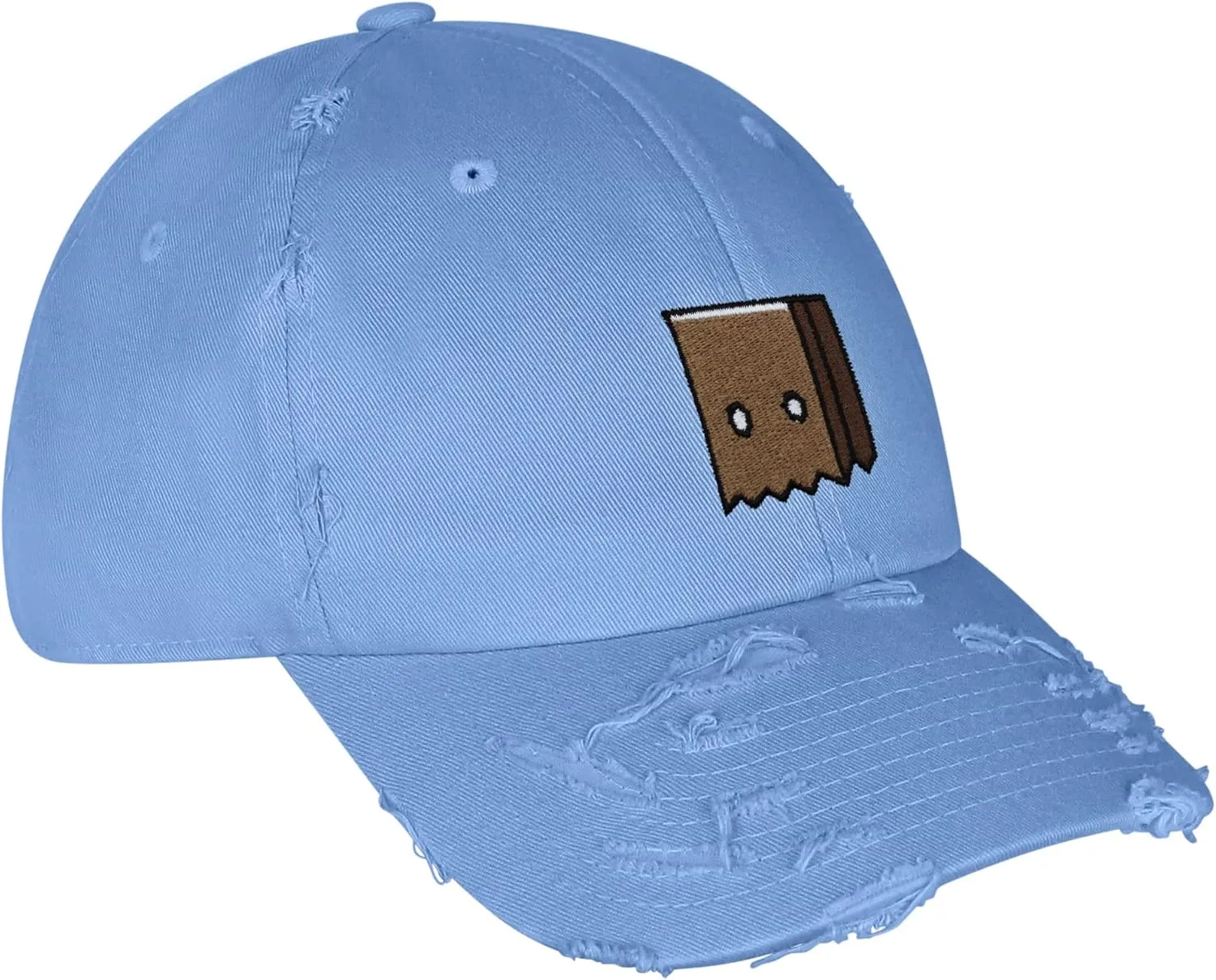 JPAK Paper Bag Mask Vintage Dad Hat Frayed Embroidered Cap Funny