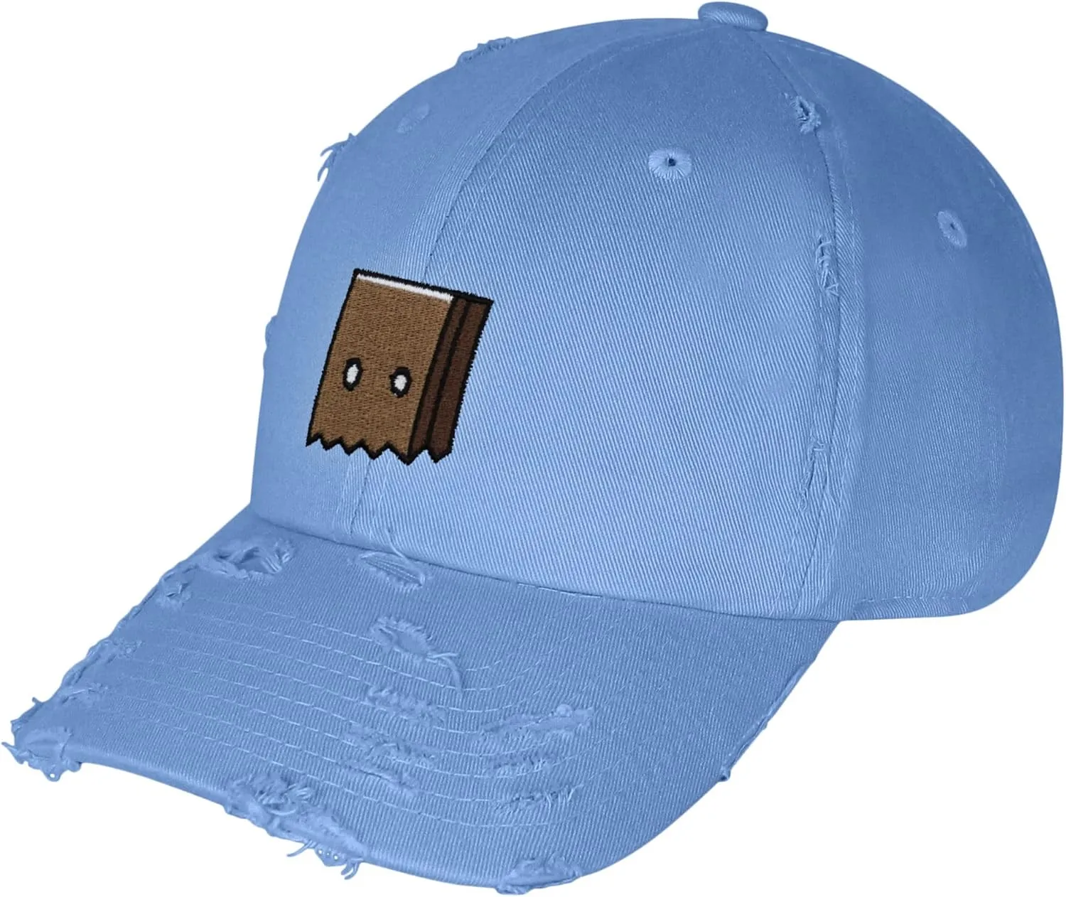JPAK Paper Bag Mask Vintage Dad Hat Frayed Embroidered Cap Funny