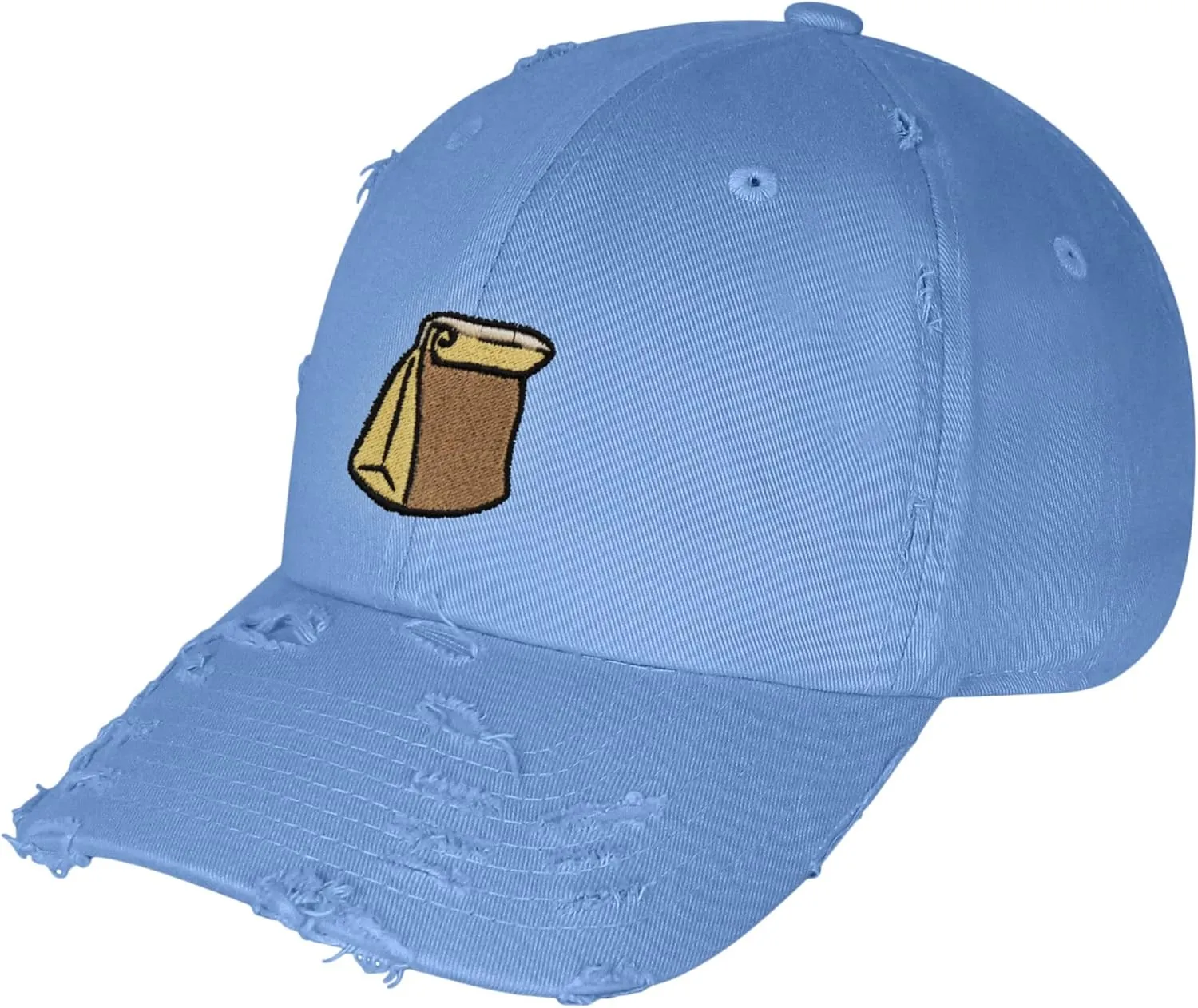 JPAK Paper Bag Vintage Dad Hat Frayed Embroidered Cap Grocery