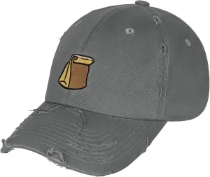JPAK Paper Bag Vintage Dad Hat Frayed Embroidered Cap Grocery