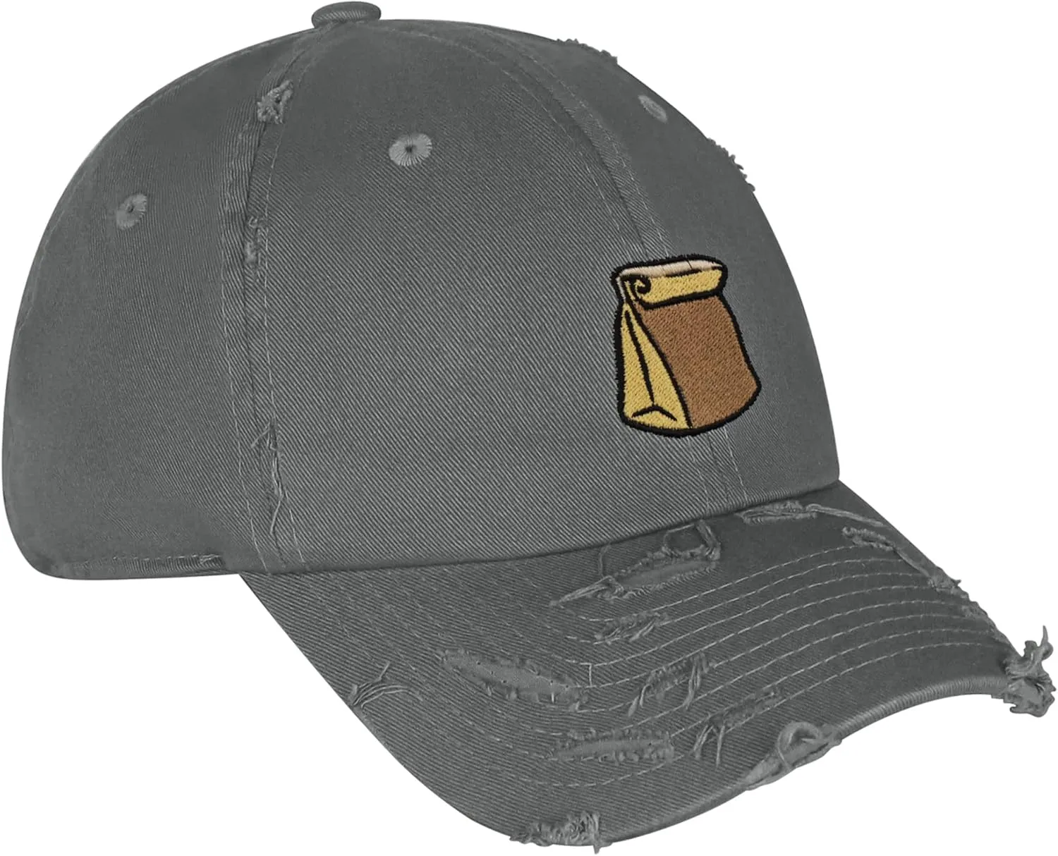 JPAK Paper Bag Vintage Dad Hat Frayed Embroidered Cap Grocery
