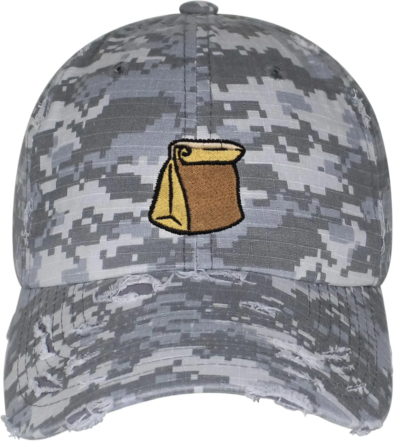 JPAK Paper Bag Vintage Dad Hat Frayed Embroidered Cap Grocery