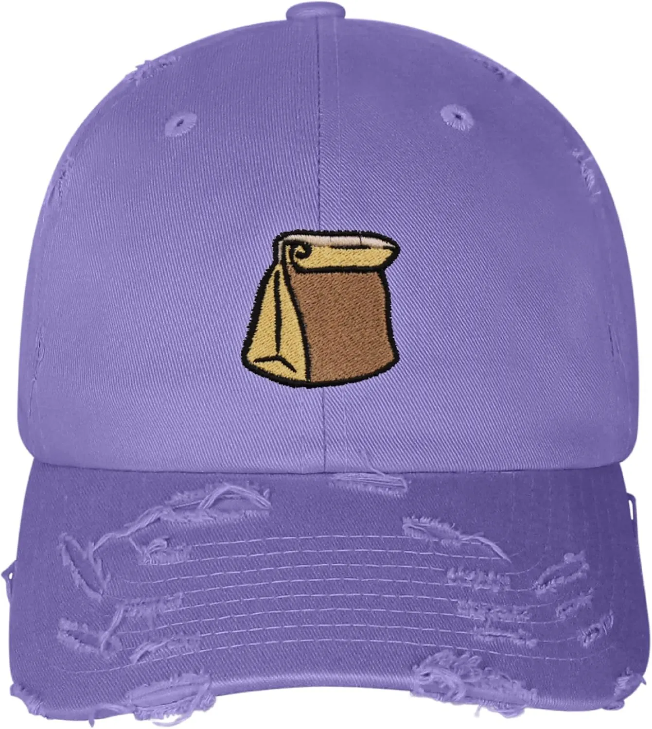 JPAK Paper Bag Vintage Dad Hat Frayed Embroidered Cap Grocery