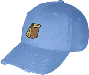 JPAK Paper Bag Vintage Dad Hat Frayed Embroidered Cap Grocery