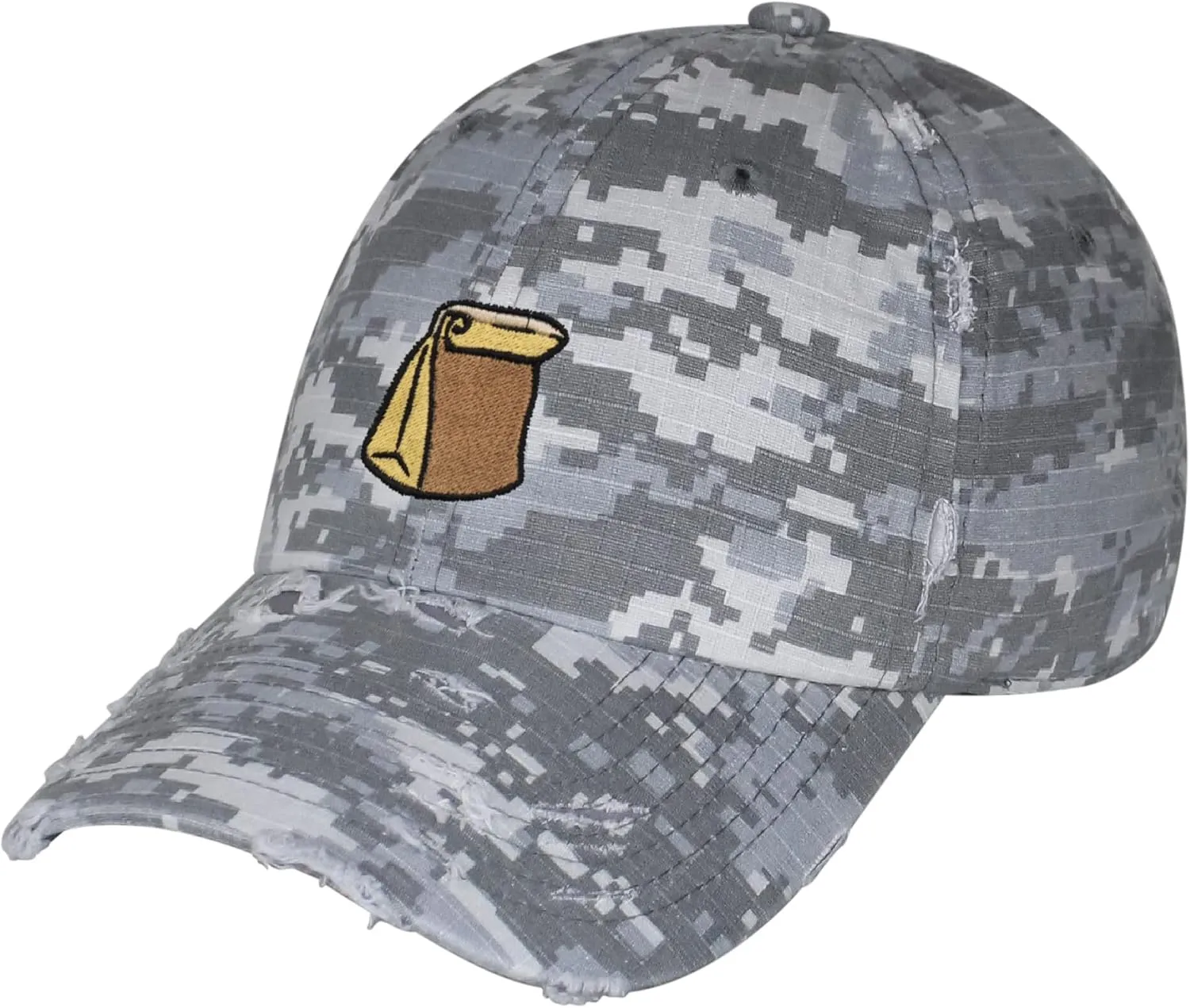 JPAK Paper Bag Vintage Dad Hat Frayed Embroidered Cap Grocery