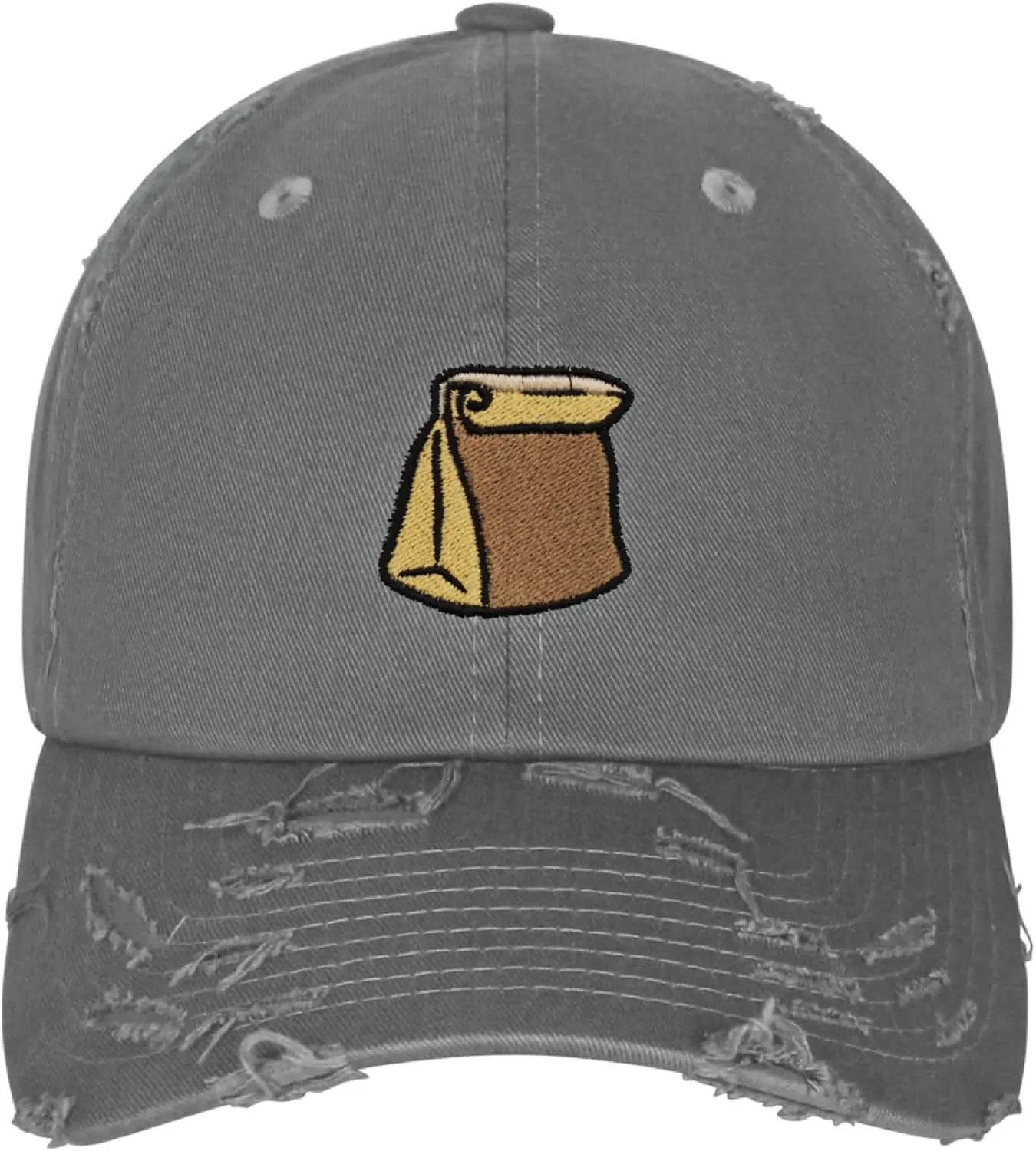 JPAK Paper Bag Vintage Dad Hat Frayed Embroidered Cap Grocery