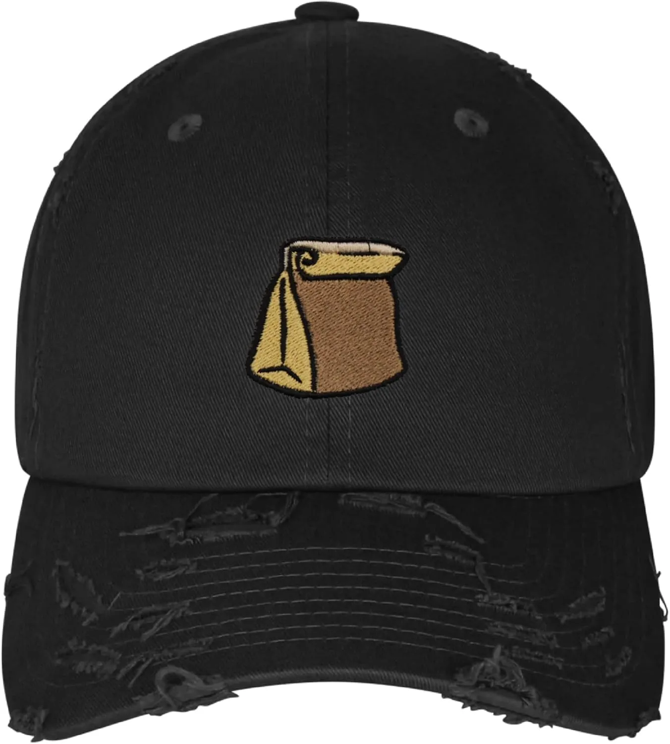 JPAK Paper Bag Vintage Dad Hat Frayed Embroidered Cap Grocery