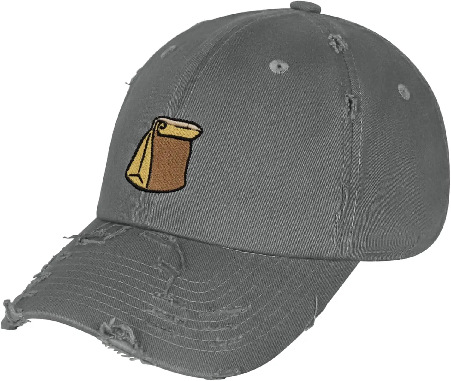 JPAK Paper Bag Vintage Dad Hat Frayed Embroidered Cap Grocery