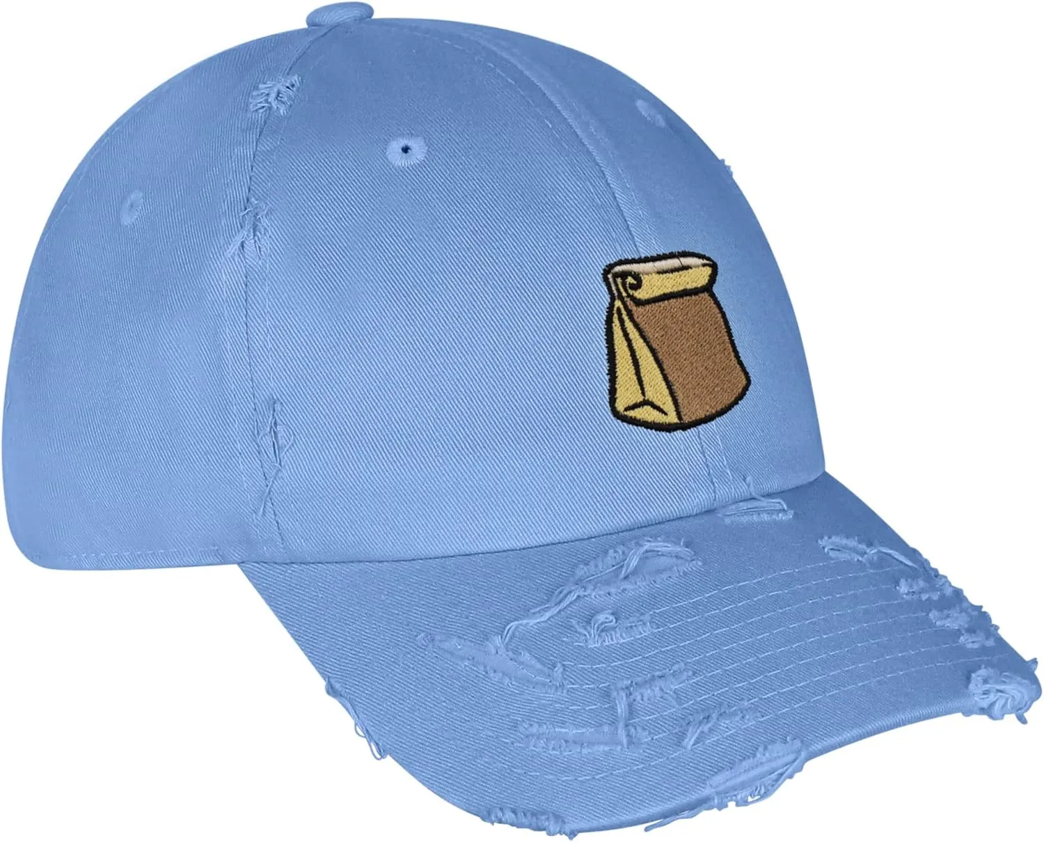 JPAK Paper Bag Vintage Dad Hat Frayed Embroidered Cap Grocery