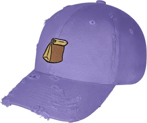 JPAK Paper Bag Vintage Dad Hat Frayed Embroidered Cap Grocery