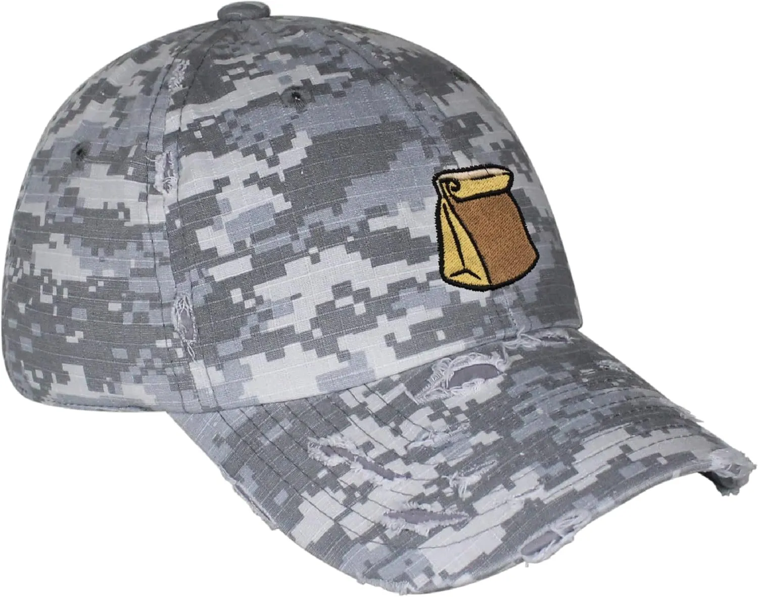 JPAK Paper Bag Vintage Dad Hat Frayed Embroidered Cap Grocery