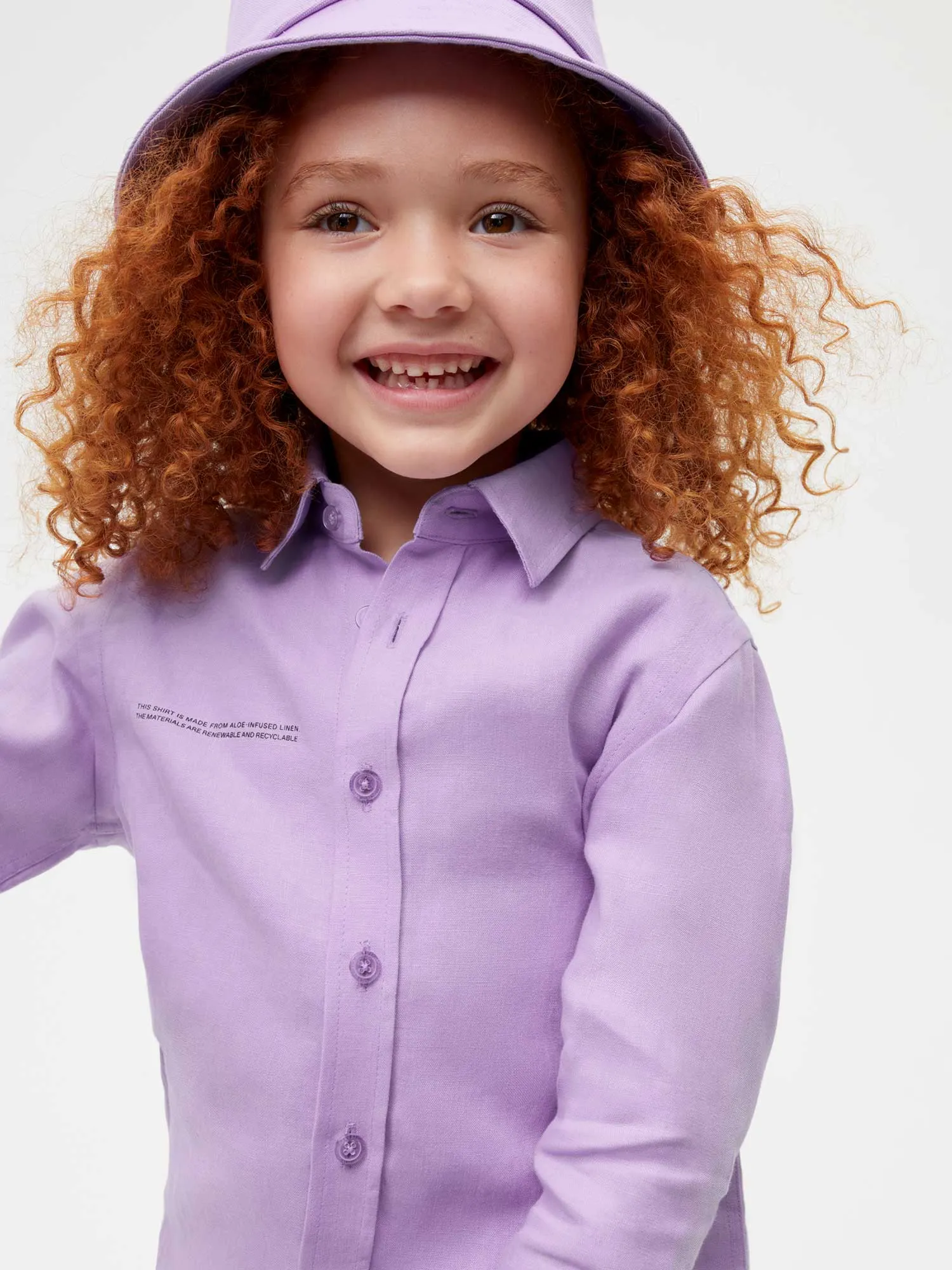 Kids Aloe Linen Long Sleeve Shirtorchid purple