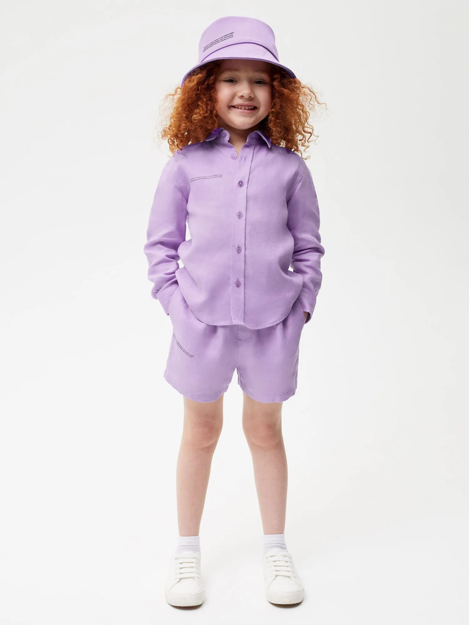 Kids Aloe Linen Long Sleeve Shirtorchid purple