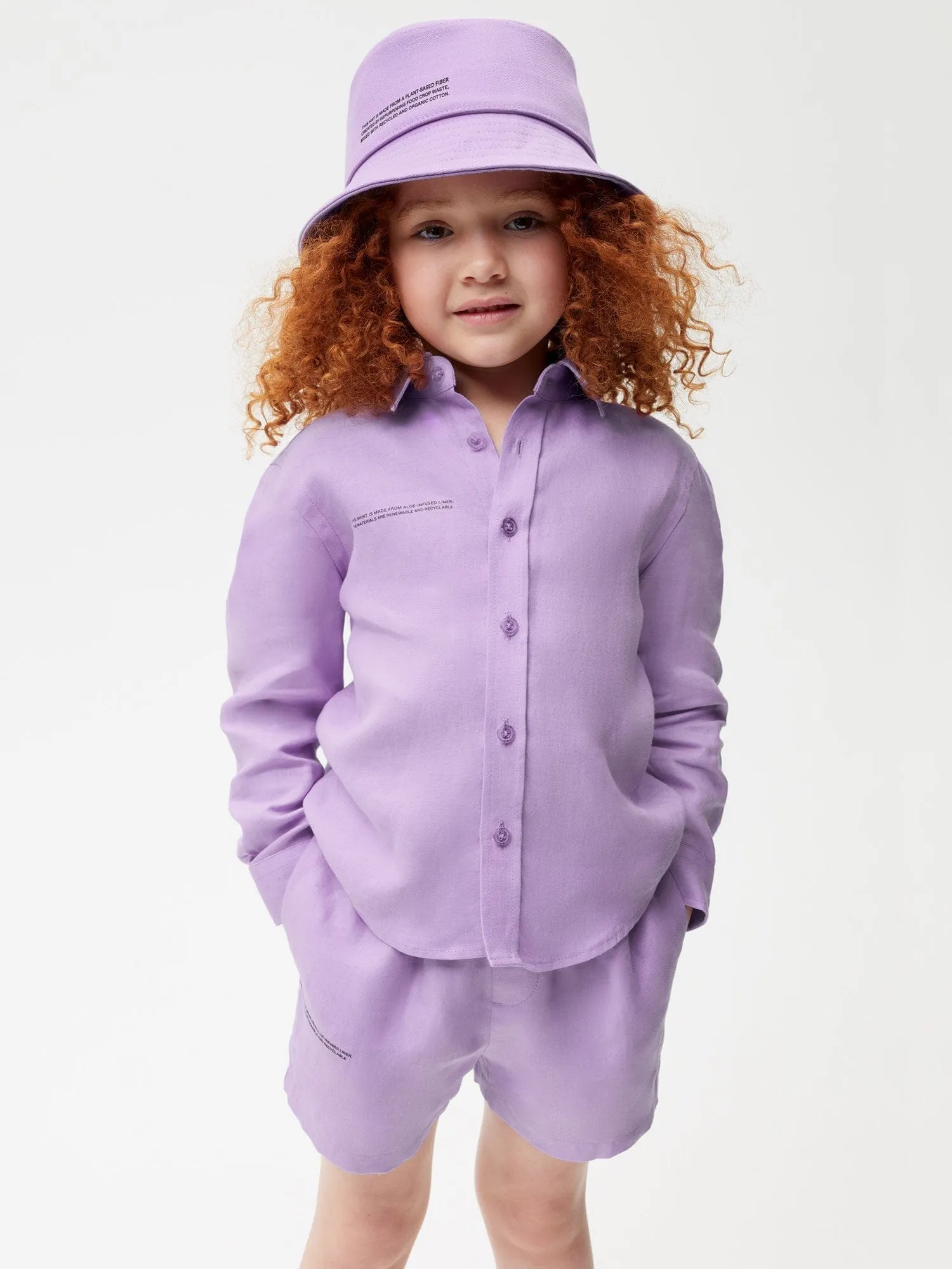 Kids Aloe Linen Long Sleeve Shirtorchid purple