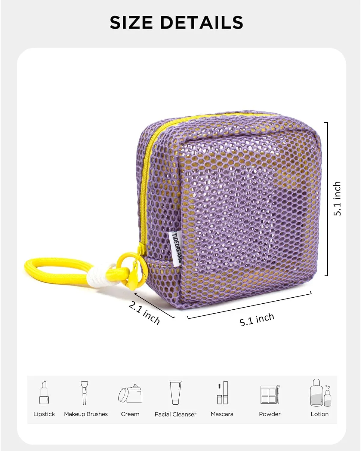 LETGO Mesh Makeup Bag Mesh Cosmetic Bag Travel Toiletry Bag Pouch with Zipper Mini Cute Makeup Cosmetic Travel Toiletry Purse Bag for Travel Accessories (Purple)