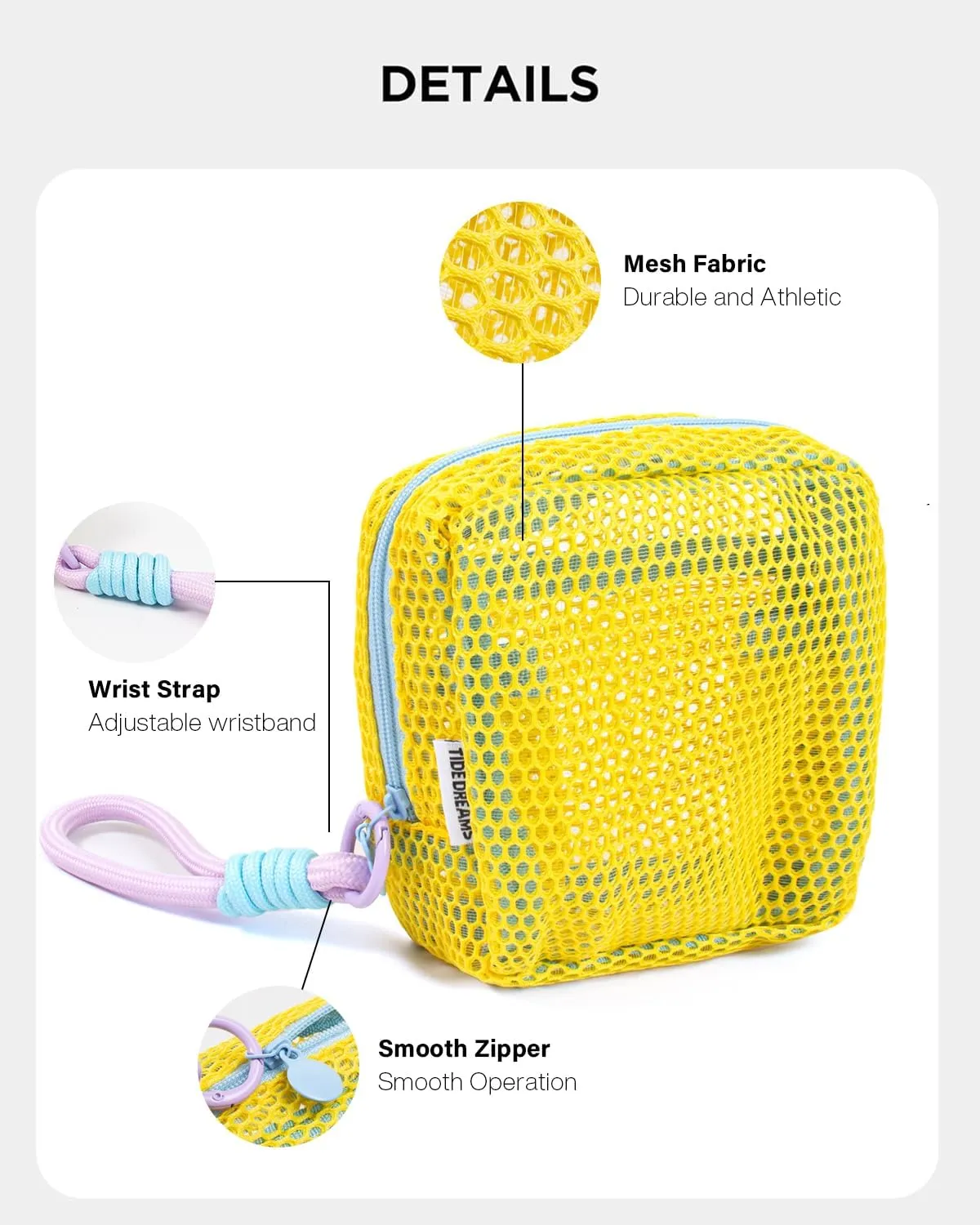LETGO Mesh Makeup Bag Mesh Cosmetic Bag Travel Toiletry Bag Pouch with Zipper Mini Cute Makeup Cosmetic Travel Toiletry Purse Bag for Travel Accessories (Yellow)