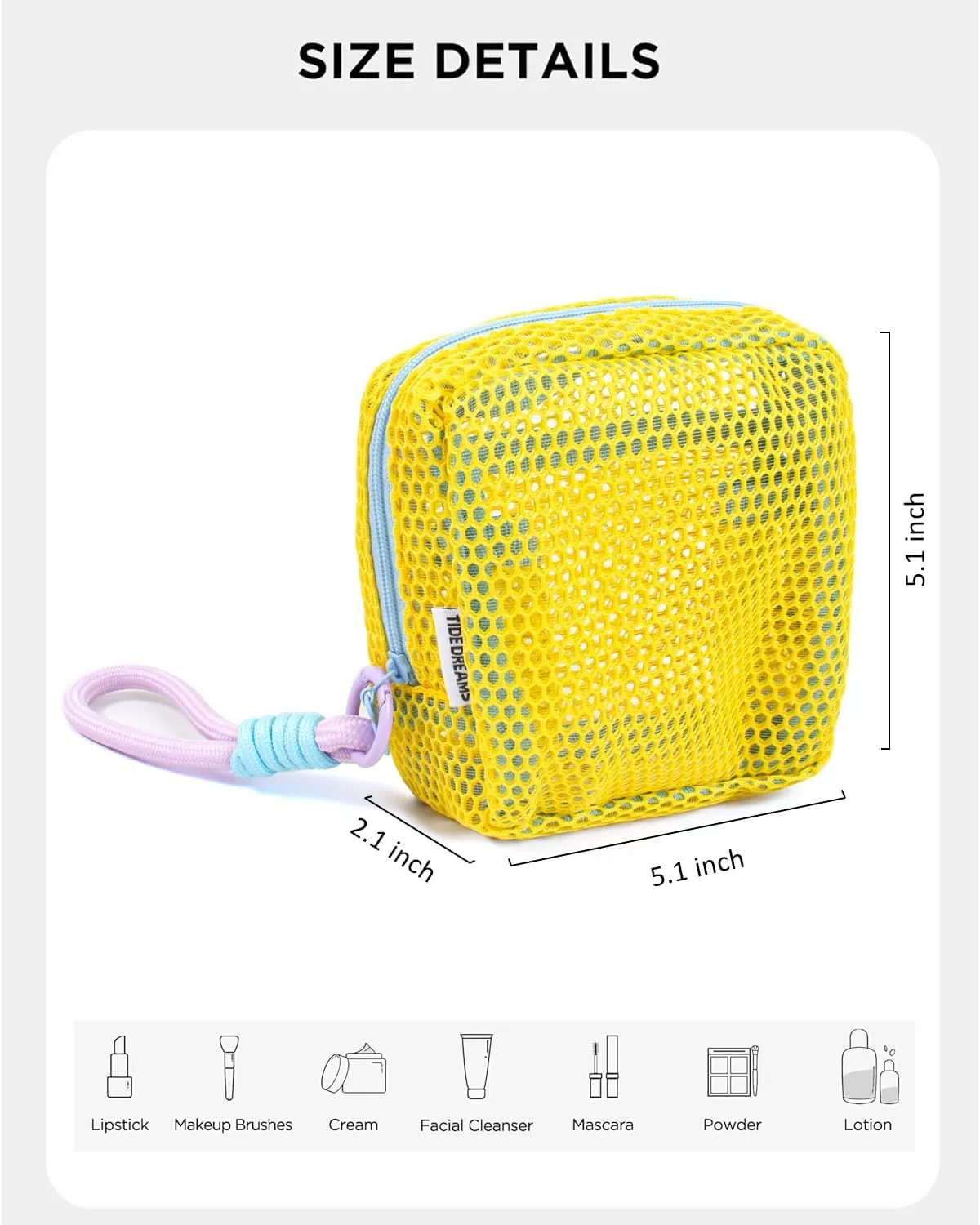 LETGO Mesh Makeup Bag Mesh Cosmetic Bag Travel Toiletry Bag Pouch with Zipper Mini Cute Makeup Cosmetic Travel Toiletry Purse Bag for Travel Accessories (Yellow)
