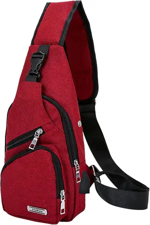 Lightweight Small Crossbody Bag for Women Men Cross Body Shoulder Bags with Keyholder Waterproof Backpack(Red)